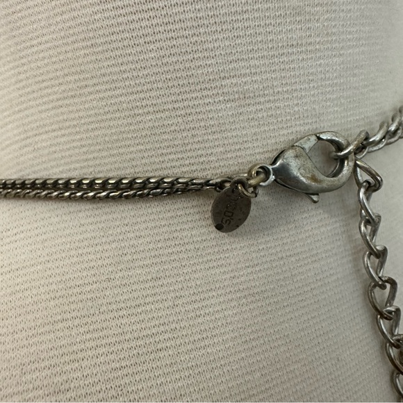 Long multi strand modern silver necklace - Picture 4 of 4